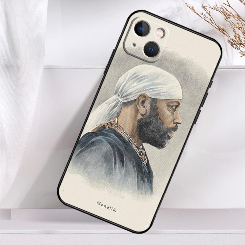 Emperor Menelik II of Ethiopia Case For iPhone 14 13 12 11 16 15 Pro Max Mini Cover X XR XS 8 7 14 16 15 Plus Accessories