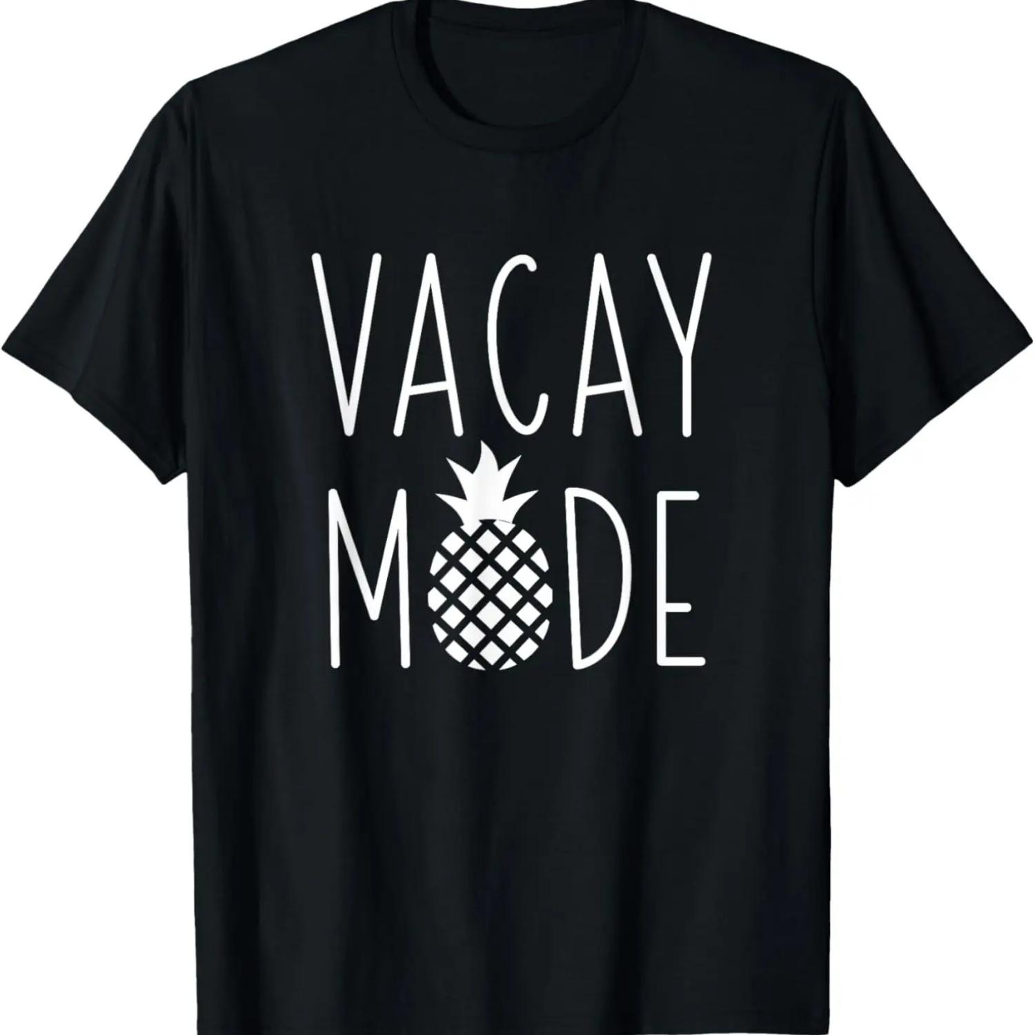 Vacay Mode Pineapple Shirt Vacation Beach Trip Cruise Womens T-Shirt S