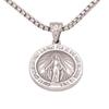 ZIYMU Virgin Mary Miraculous Medal Pendant Necklace with Venetian Chain, Unisex, 50cm, Silver, P-065s