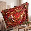 Christmas Custom Name Printed Flannel Blanket Warm Comfort Bed Throw Home Decor Holiday Gift