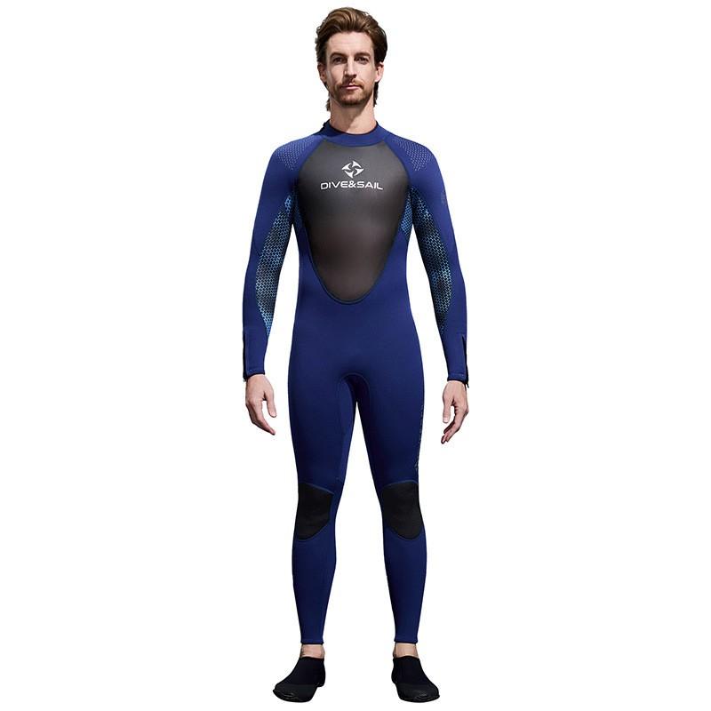 3MM Diving Suit Men's One-piece Long-sleeved Thick Cold-proof Snorkeling Surfing Swimming Warm Wet SCR