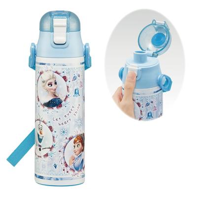 Bouteille d'eau en acier inoxydable à boire directement 580 ml Disney Frozen 24 Type léger Bouteille d'eau de stockage au froid Bouteille de sport Cool Kids Enfants