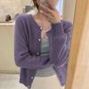 Long Sleeve Vintage Y2k Korean Knitted Cardigan Women's Autumn Winter Fashion O-Neck Versatile Slimming Basis Sweater