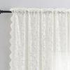 Lace Curtain with Vintaged Flower Embroidery tulle Transparent Panels Curtains for Bedroom Living Room Window Drapes