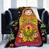 Matryoshka Russian Nesting Doll Plush Blanket Cute Novelty Throw Blankets for Home Hotel Sofa 150*125cm Ultra-Soft