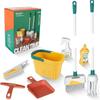 8PCS/Set Kids Cleaning Set Housework Supplies Kit with Dustpan Broom Bucket Mop Cleaning Set Play House Toys for Boys & Girls