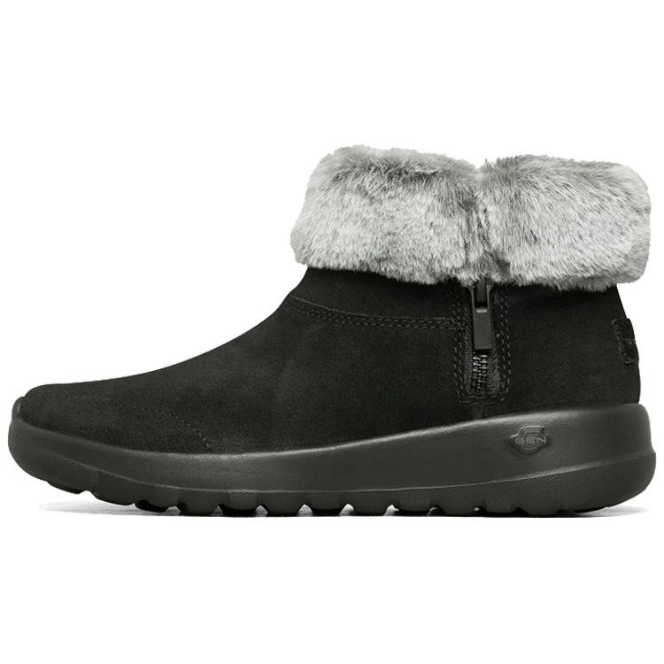 (WMNS) Skechers On-The-Go Joy Snow Boots Fur Black White Women s 144003-BKGY EU 36