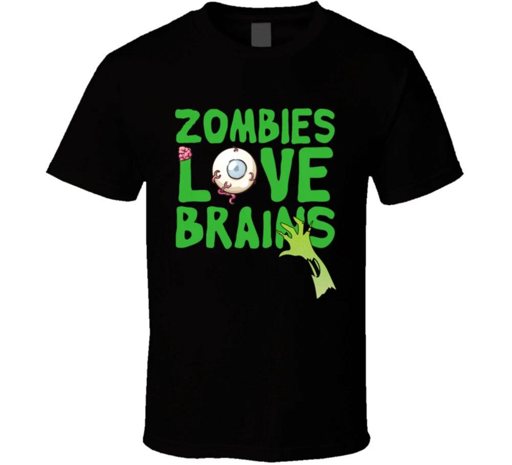 Zombies Love Brains Funny Halloween Costume T Shirt S