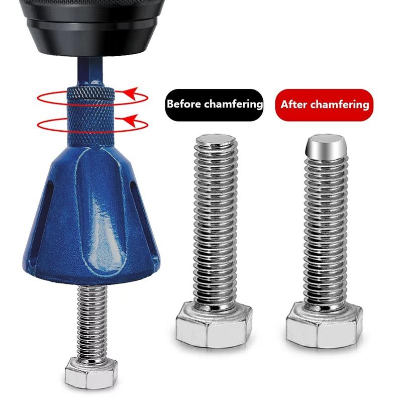 Deburring Chamfering Tool for Screw Metal Wood Plastic Cast Iron External Circle Chamfer Round Edge Trimming Polishing Power Drill Attachment Tool