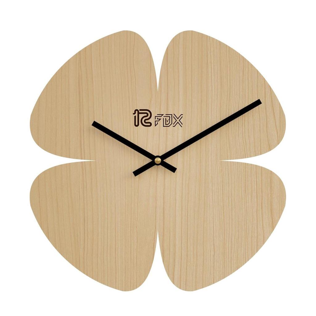 Floral Design 12 Inch Handcrafted Stylish Elegant Analog Wooden Wall Clock for Living Room Hall Bedroom Office Gifting Maple Wood