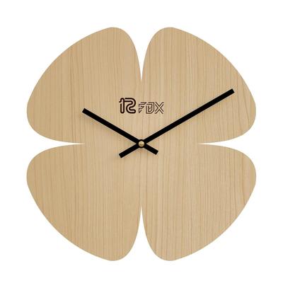 Floral Design 12 Inch Handcrafted Stylish Elegant Analog Wooden Wall Clock for Living Room Hall Bedroom Office Gifting Maple Wood