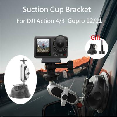 Für Gopro13 DJI Action 4 Metall-Auto-Saugnapfhalterung 360 Einstellbarer 1/4 Standardadapter für Insta360 X4 Ace Pro Autobecher