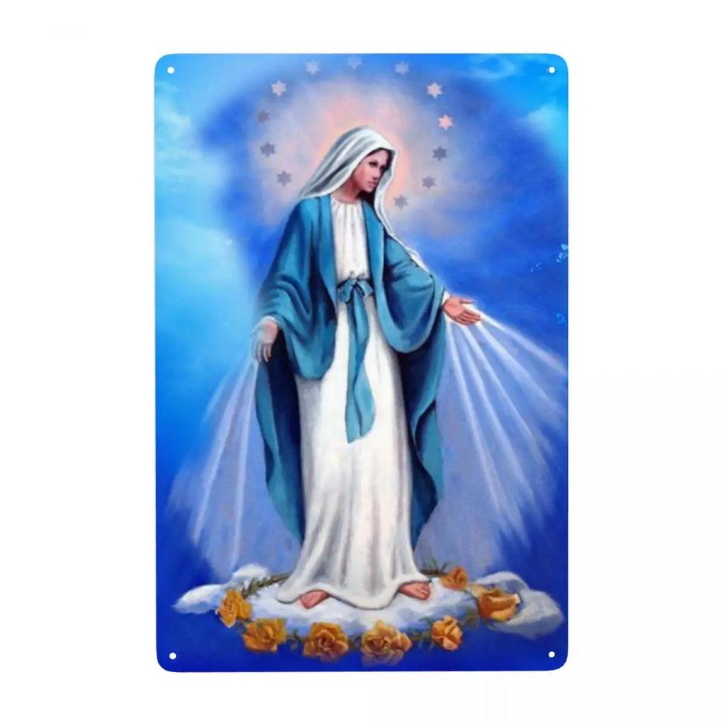 Retro Virgin Mary Of Guadalupe Metal Signs Custom Mexico Catholic Saint Tin Plaque Pub Cafe Yard Home Decor 30x20cm