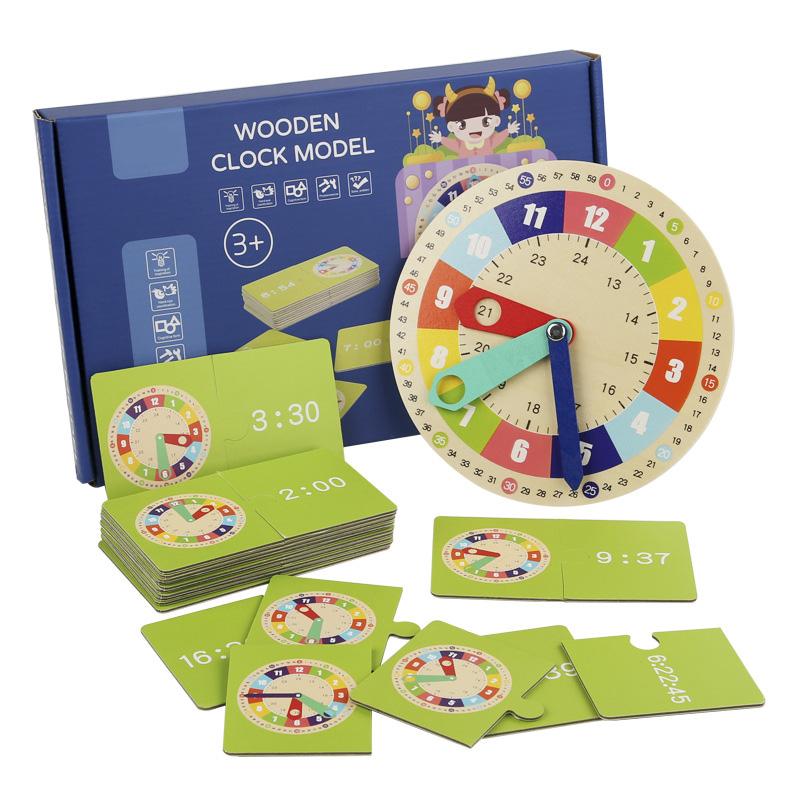 Children Montessori Clock Educational Toys Hour Minute Second Cognition Matching Puzzle Toys Kids Early Learning Teaching Aid