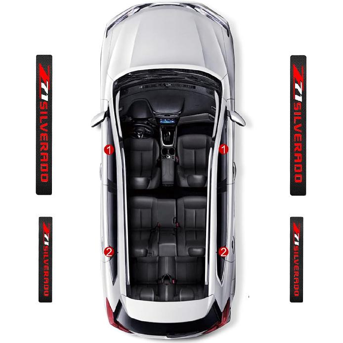 

Winover 4 шт. для Chvey Silverado Защита порога двери Светоотражающая наклейка из 4D углеродного волокна Декорация Защита входа двери Накладки на пороги Наклейки