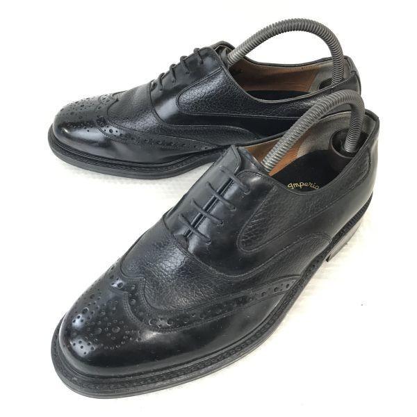 

REGAL Imperial Grade/Goodyear Welt Leather Wingtip Shoes/25.0EE/Black/Closed Lacing Business Dress Shoes