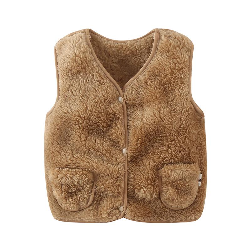 SCIONE 2019 Autumn and Winter Boys and Girls Cotton Vest Children Plush Vest Baby Warm Vest