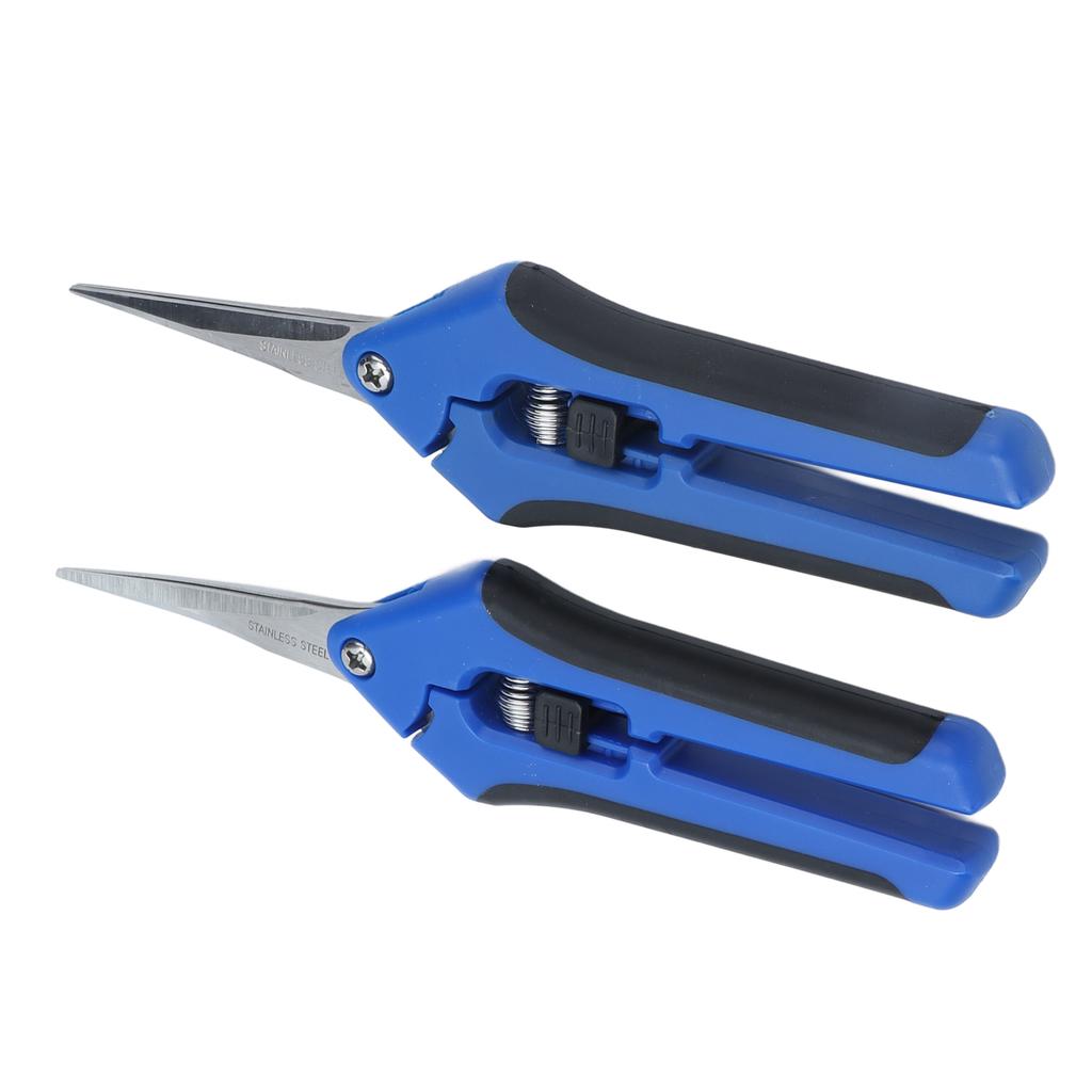 2 Pcs Pruning Shears Gardening Hand Pruner with Straight Curve Stainless Steel Blades for Plants