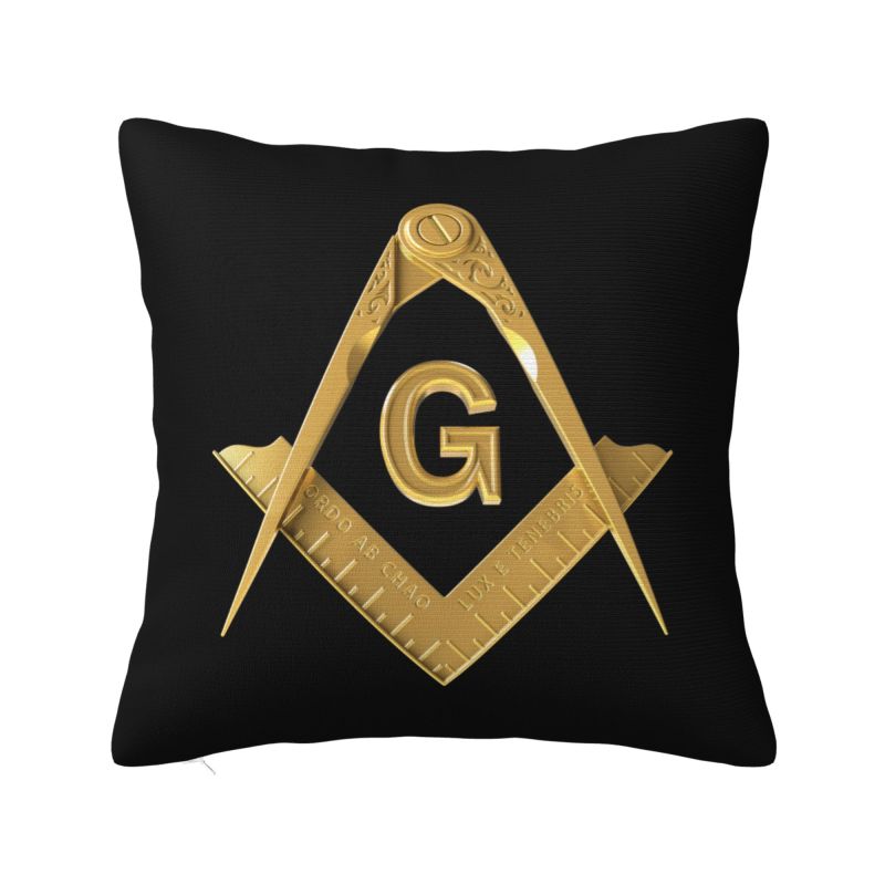 Custom Freemason Evil Eye Symbol Throw Pillow Covers Masonic Mason Chair Cushion Cover Square Pillowcase