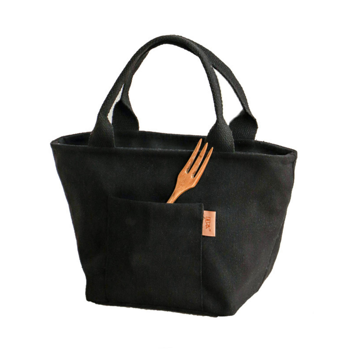 

Versatile Canvas Insulated Lunch Bag with Zipper Portable Storage Tote for Travel Picnics Easy Clean Square Organizer one size чёрный