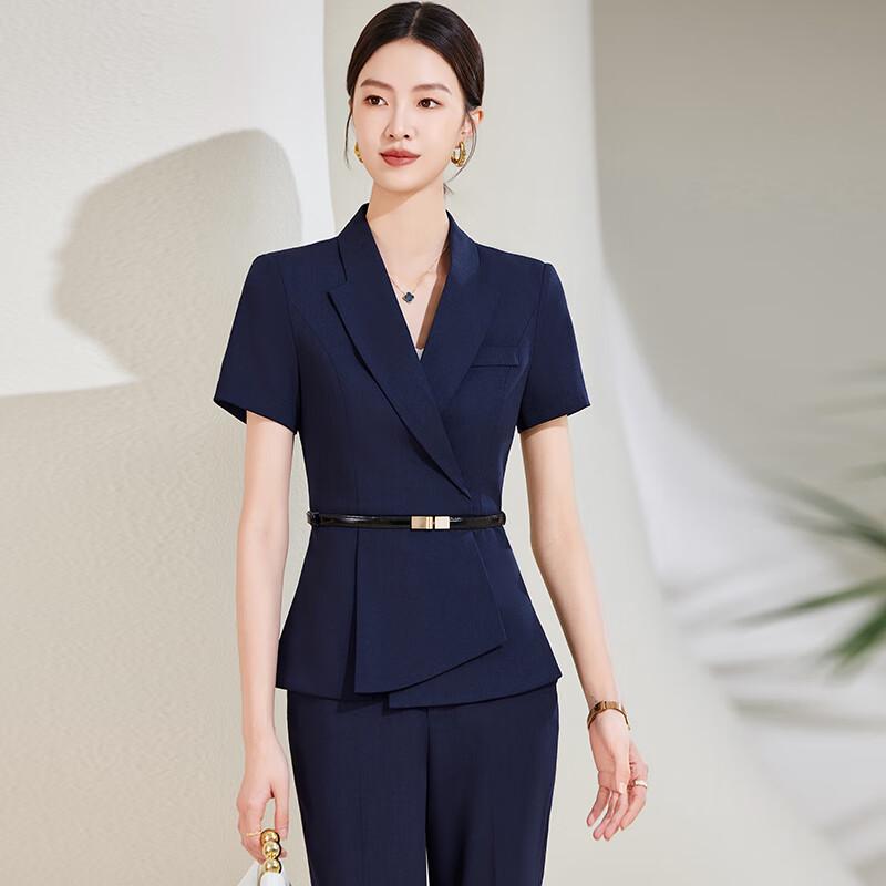 Trolman Women s Summer Professional Short-Sleeve Suit Set 4XL
