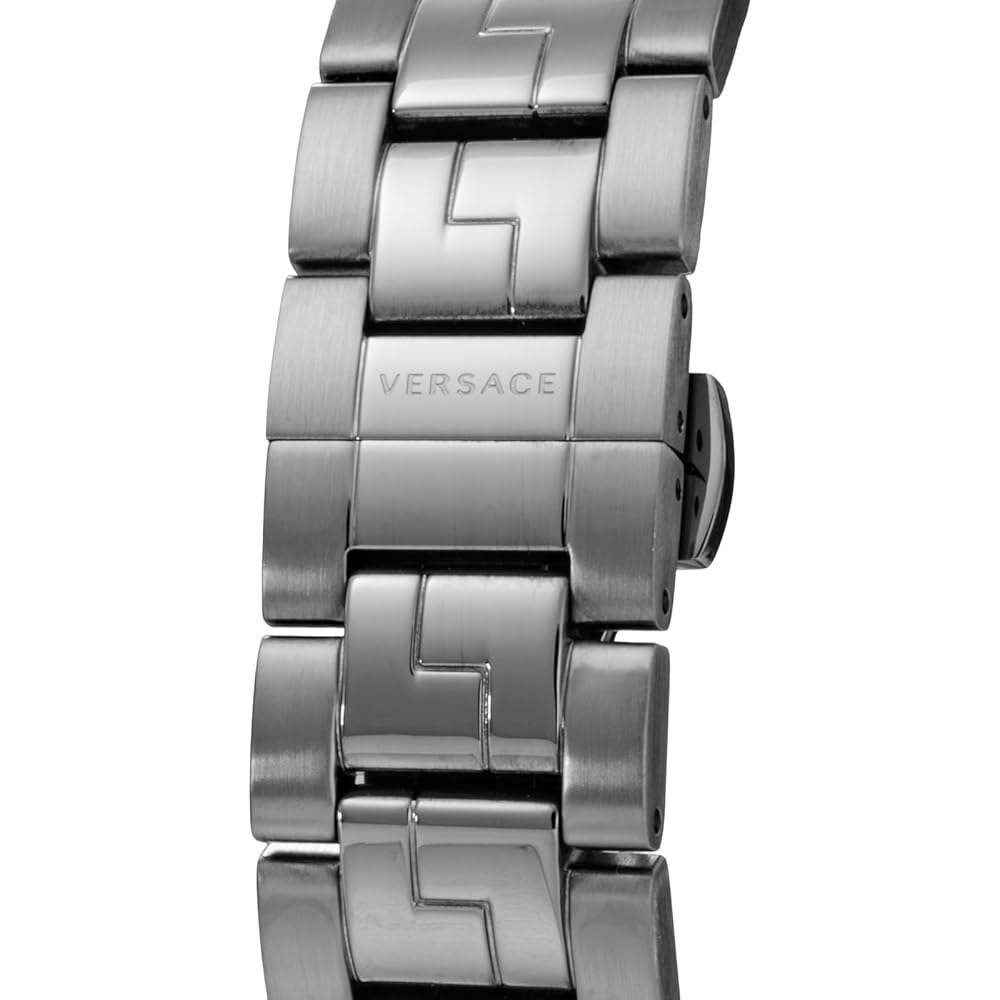 Versace Herrenuhr Helenium, VE3A00620, Quarzwerk, Wasserdicht, Saphirglas, Schwarzes Zifferblatt, Edelstahl [Parallelimport]