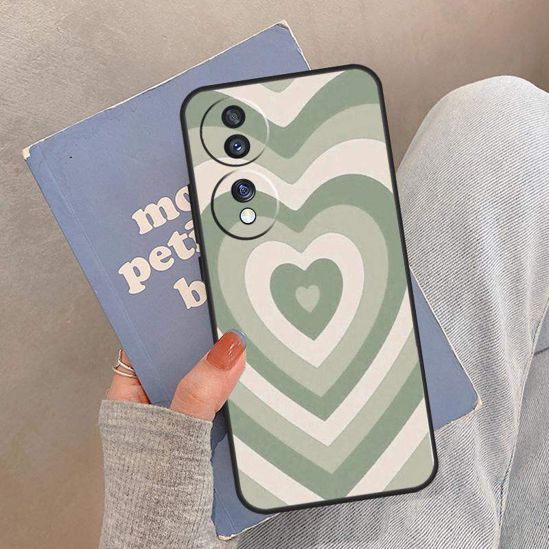Latte Love Brown Heart Aesthetic Case For Honor Magic 8 7 6 5 Pro Cover For Honor 400 200 X9c X9b X9a X8a X8b 50 70 90 Lite