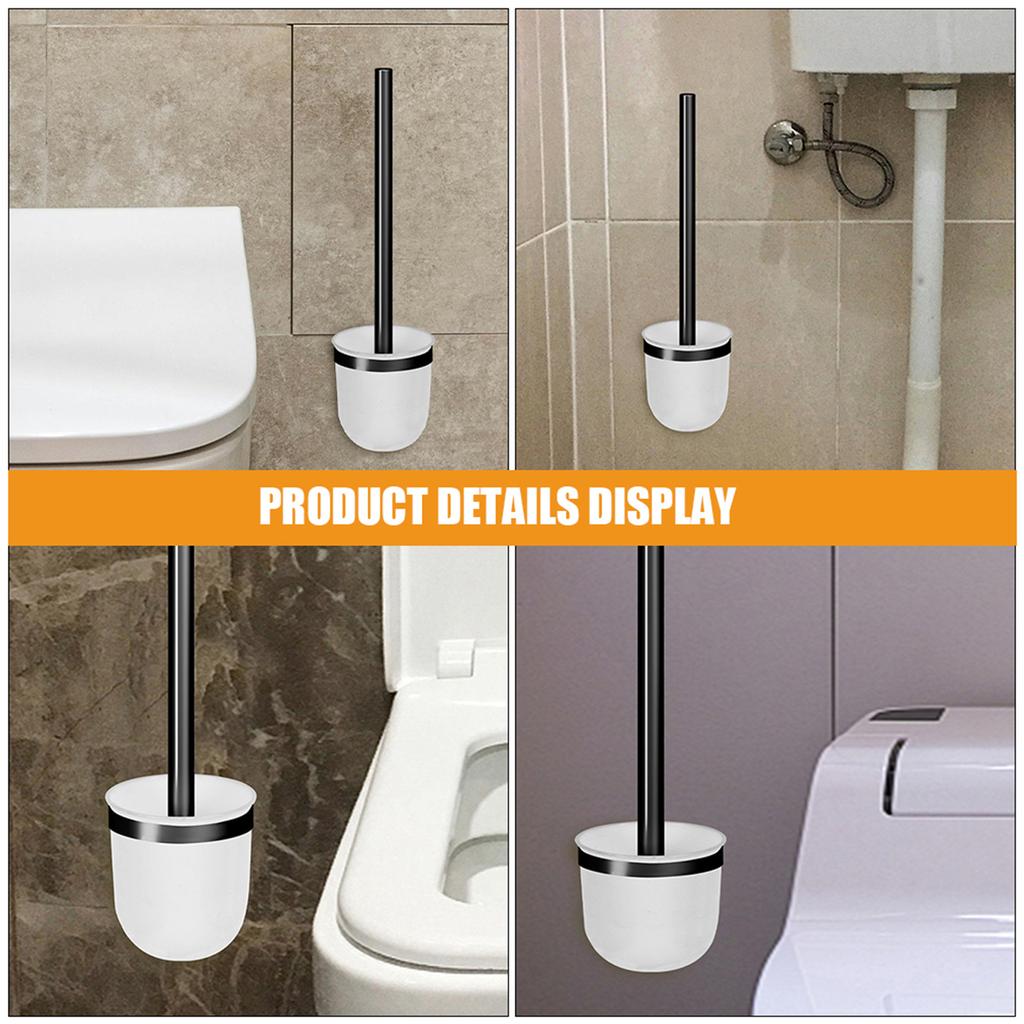 2 porta scopino per WC in plastica, dimensioni compatte, organizer per strumenti di pulizia del bagno, design elegante