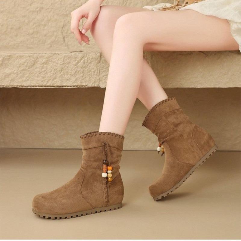 Fashion Ankle Boots for Women Flats Dress Designer Shoes Fashion Winter Cozy 2025 New Trend Casual Chelsea Boots Suede Zapatos Mujer