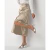 Damen Hoher Bund Satin Raffung Detail Schlitz Saum Midi Rock