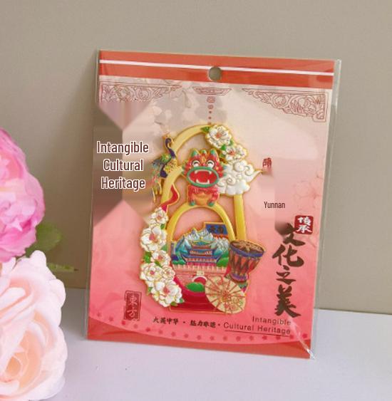 מגנטים למקרר של אתרים עירוניים סיניים - מזכרת תרבותית עבודות יד ממתכת