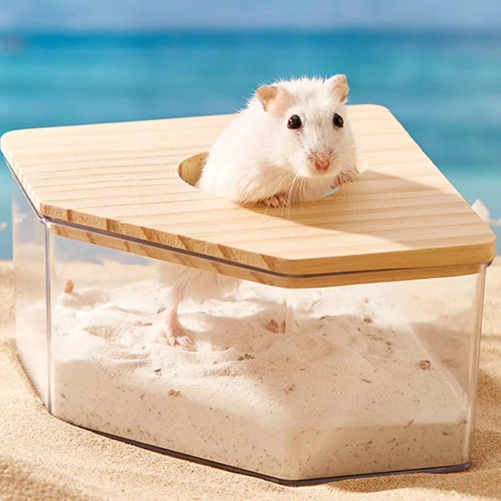 Anti-spill Hamster Sand Bath Container Transparent Small Pet Bath Container Small Pet Supplies