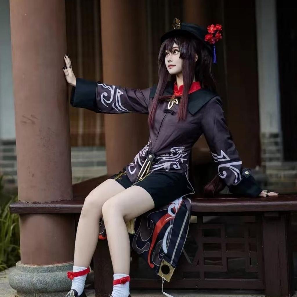 Impact Hutao Cosplay Costume Buty Jednolita Peruka Chiński Styl Halloween Kostiumy dla Kobiet Gra Hu Tao
