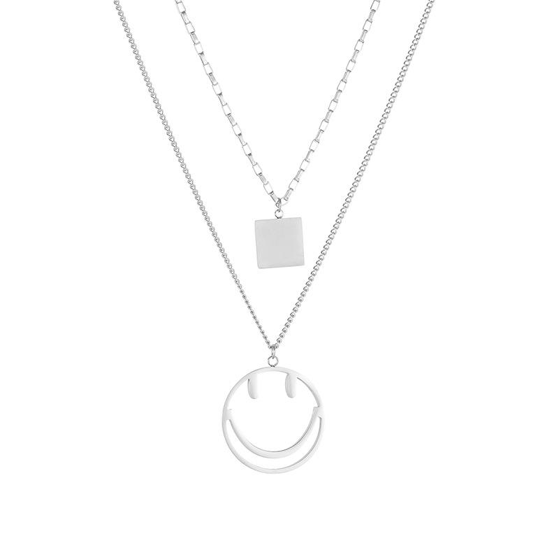 Titanium Steel Necklace Women'S Niche Design Sense Tag Sweater Chain Metal Wind Stainless Steel Collarbone Chain