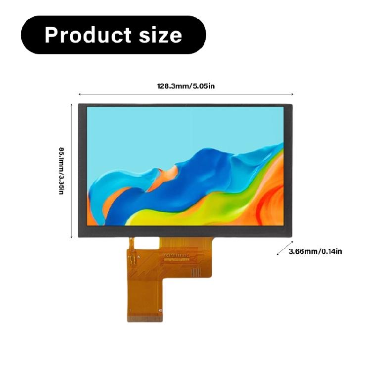 NonTouch TFTs LCD Screen Module 85.1x128.3mm Frame 5" 800x480Pixel for IoT Device Integration