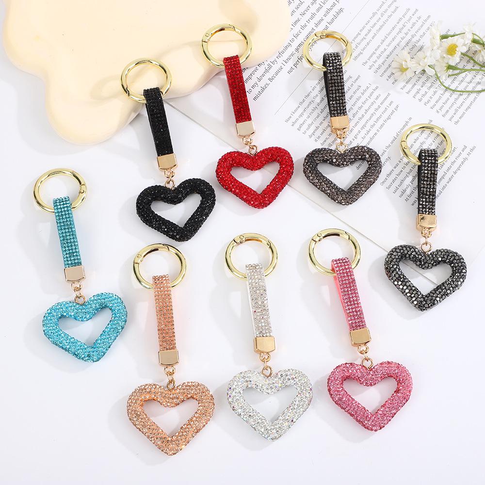 Heart-Shaped Ceramic Diamond Keychain for Women - Valentine's Day Gift