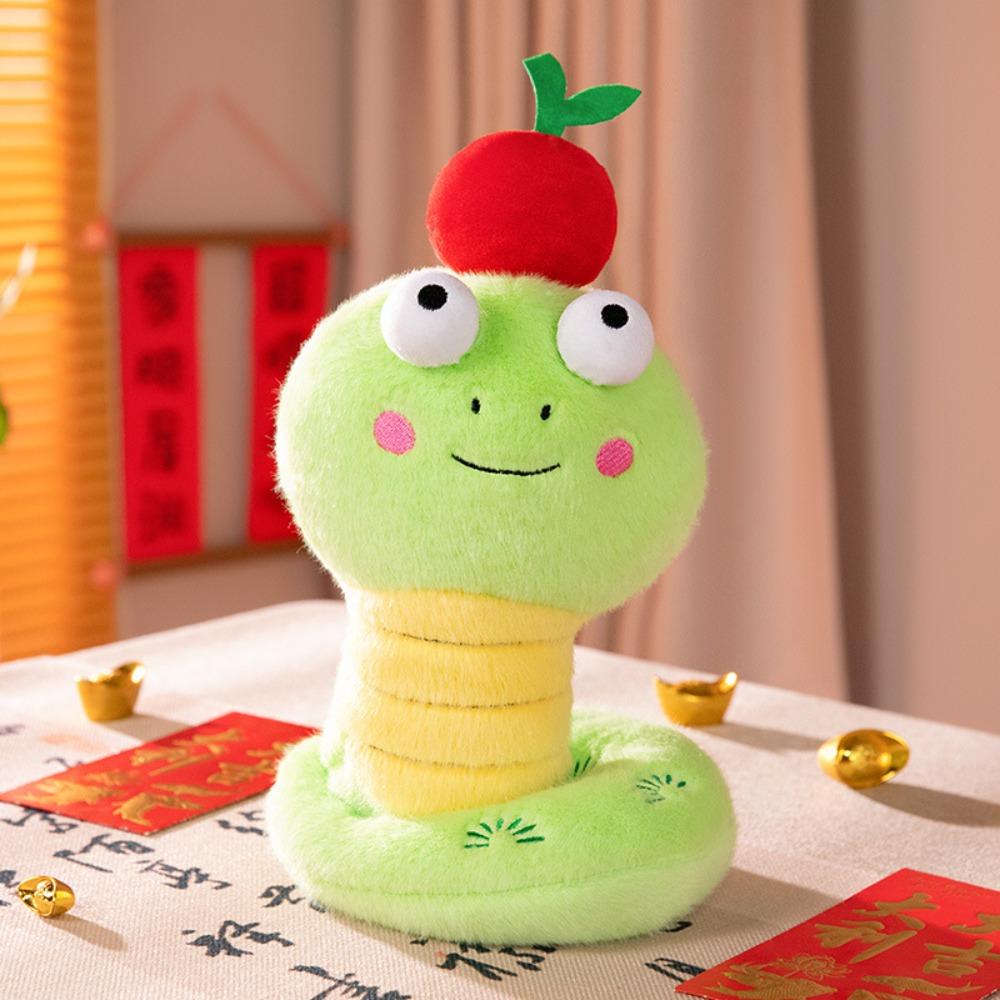 

Chinese Style Snake Year Mascot Plush Doll PP Cotton Lucky Snake Doll Plushies Home Decor 12cm Pendant зелёный