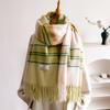 Striped Gradient Tassel Scarf Warm Unisex Winter Versatile Shawl