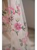 Imanqi Yun Pink Floral Embroidered Tablecloth and Cake Photography Backdrop