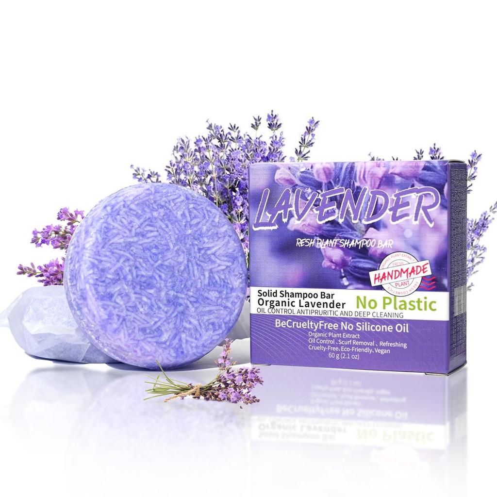 Lavender Essential Oil Shampoo Bar - Handmade, Oil-Control, Cleansing, Hair Decontamination Soap