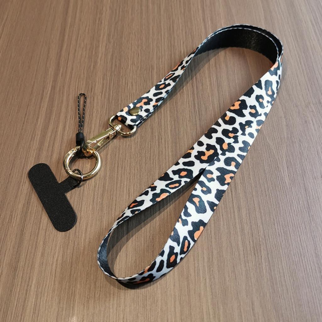 Stylish Leopard Print Phone Lanyard Shoulder Strap Adjustable Neck Strap Mobile Phone Case Phone Cover Anti-Loss Hanging Rope