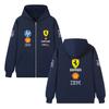 Casal Ferrari Fórmula 1 Equipe de Corrida Estampa Zíper Hoodie Solto Casual Blusão com Capuz e Zíper Moda Streetwear Pulôver