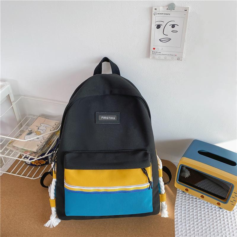 Schoolbag new 1011 winter backpack female original style Japanese simple college style college student trend contrasting color backpack