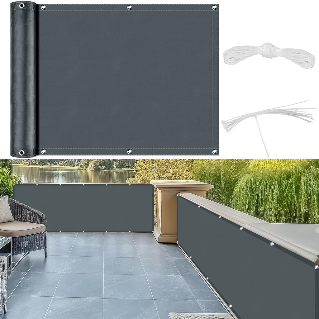 Balcony Privacy Screen Waterproof Patio Fence Cover Garden Sunshade Sail Shelter UV Protection Outdoor Deck Porch Cover Cloth