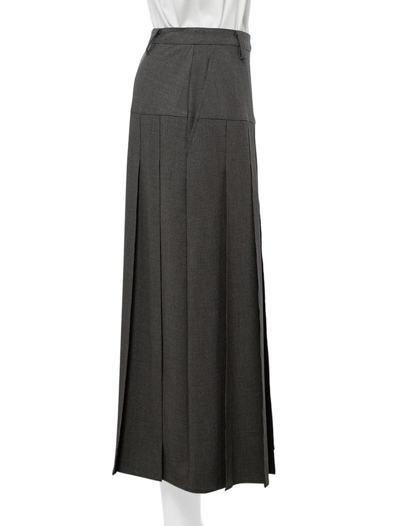 Waist yoke pleated skirt 09WFS254311GRY0