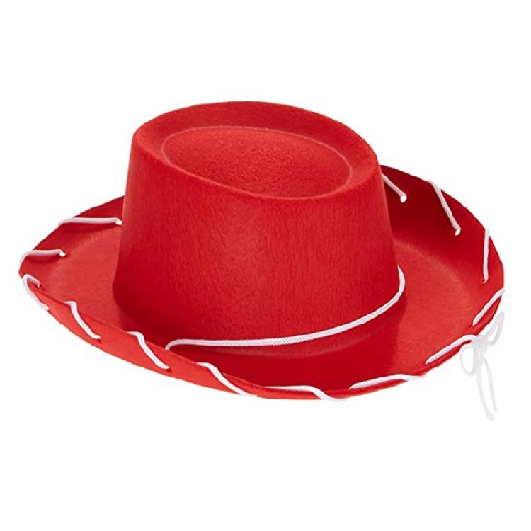 Adjustable Brown Red Felt Cowboy Hat Children Boys Girls Western Costume Party