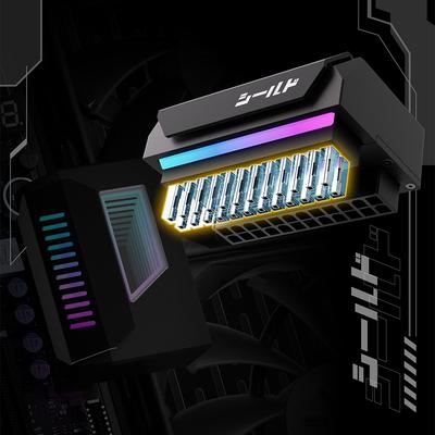 ATX 24 Pin 180 Degree Adapter with Infinity Mirror ARGB Light 24-Pin Angle Adapter for Computer Motherboard ATX Power Supply