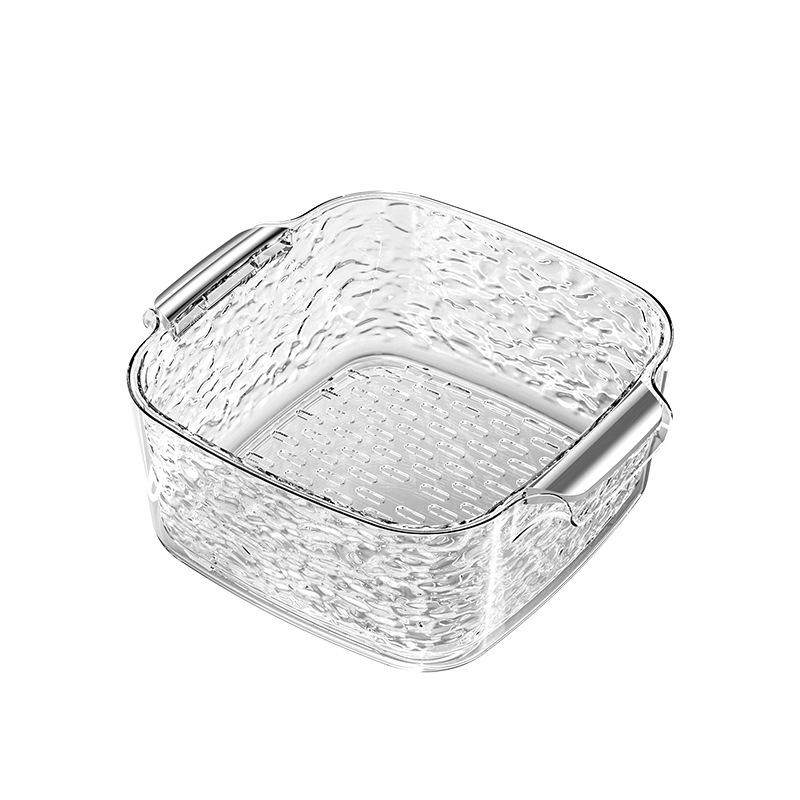 Double Layer Kitchen Sink Drain Basket Plastic Vegetable Washing Basket Rice Washing Container Storage Organizer