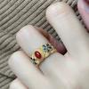 Style Ethnic Artistic Adjustable Ring For Women With Distinctive Copper And Enamel Design
