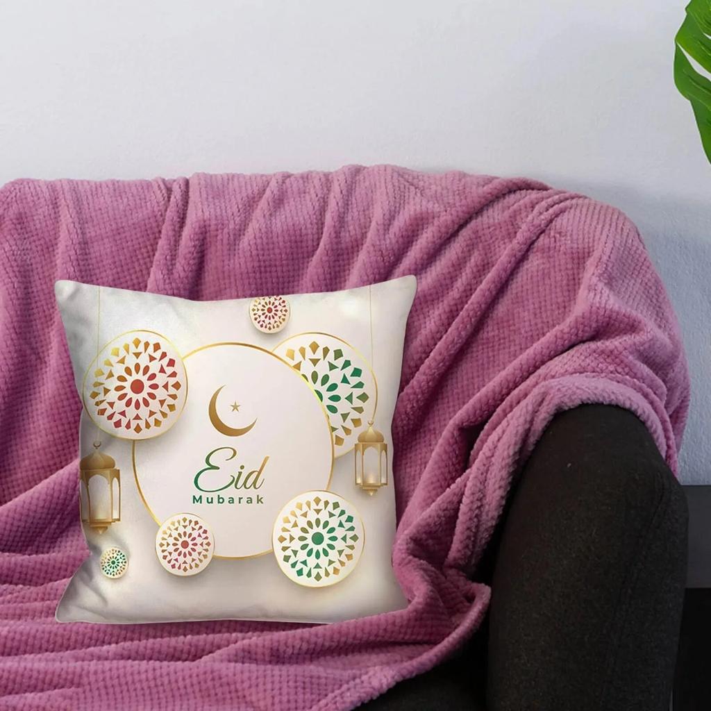 Ramadhan Decoration Eid Decorative Pillowcases Sofa Cushion Covers Bed Pillowcases Polyester Pillowcases Muslim Home Decor
